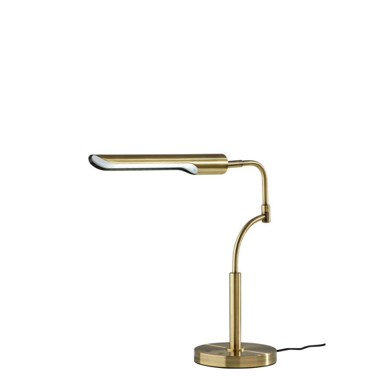 Adesso Home - Zane LED Desk Lamp w. Smart Switch- Antique Brass - 3957-21