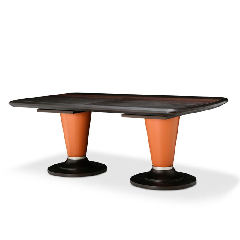 AICO by Michael Amini - 21 Cosmopolitan Rectangular Dining Table in Diablo Orange/Umber