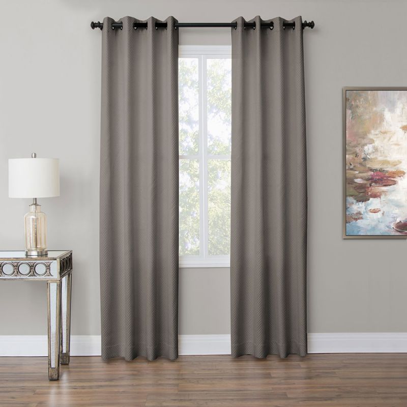 AICO by Michael Amini - Aria 50x96 Grommet Top Panel Weighted Corners in Fog - BDR-GT5096-ARIA-FOG