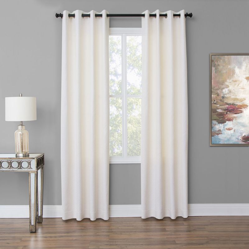 AICO by Michael Amini - Aria 50x96 Grommet Top Panel Weighted Corners in White - BDR-GT5096-ARIA-WHT