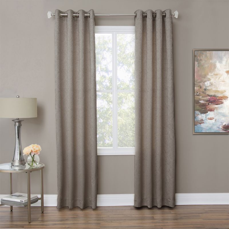 AICO by Michael Amini - Aspen 50x84 Grommet Top Panel Weighted Corners in Taupe - BDR-GT5084-ASPN-TUP