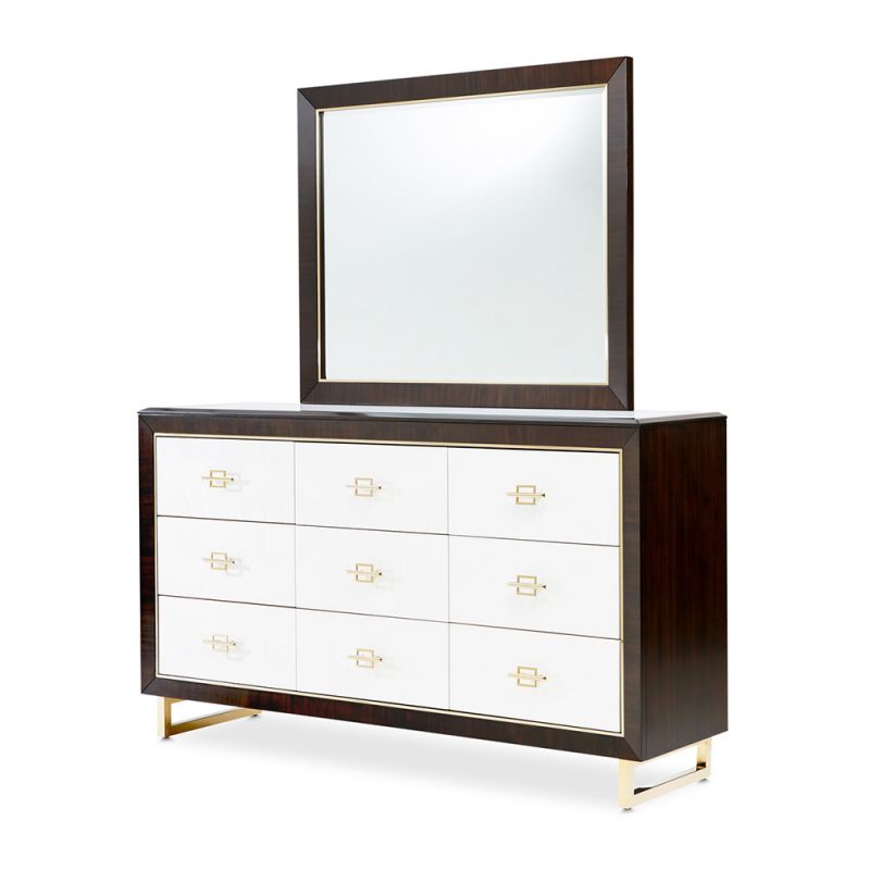 AICO - Belmont Place Dresser & Mirror - Espresso - 9085050SA-260-409