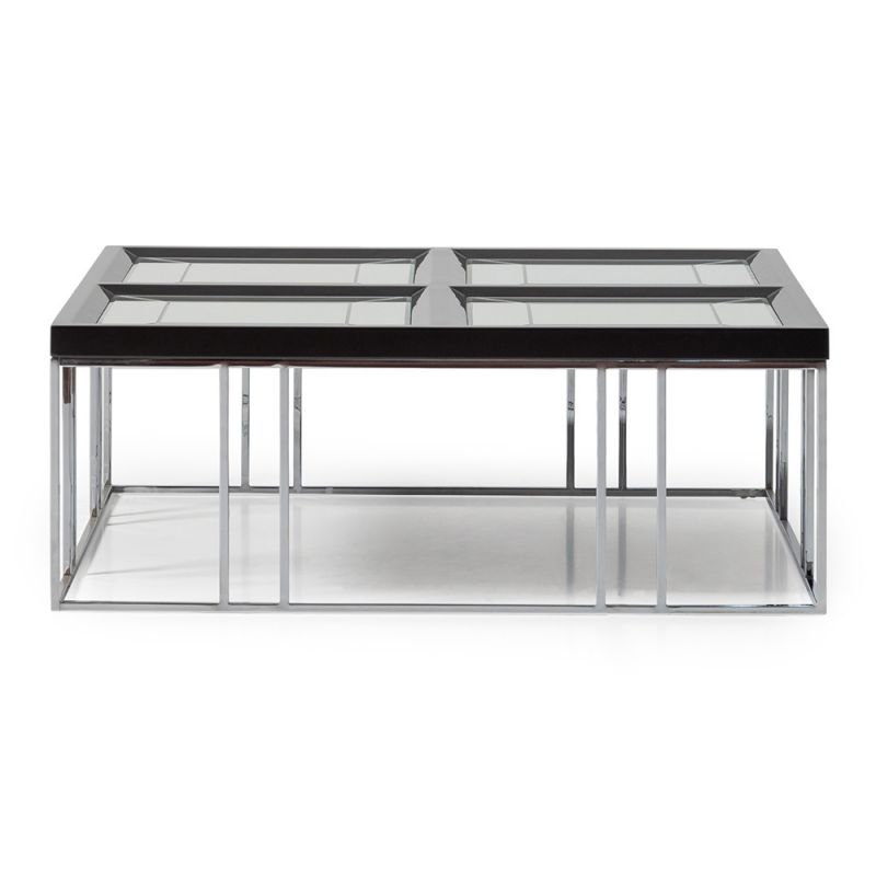 AICO - Carmela Cocktail Table - Glossy  Charcoal Sand - LFR-CRMA201-830