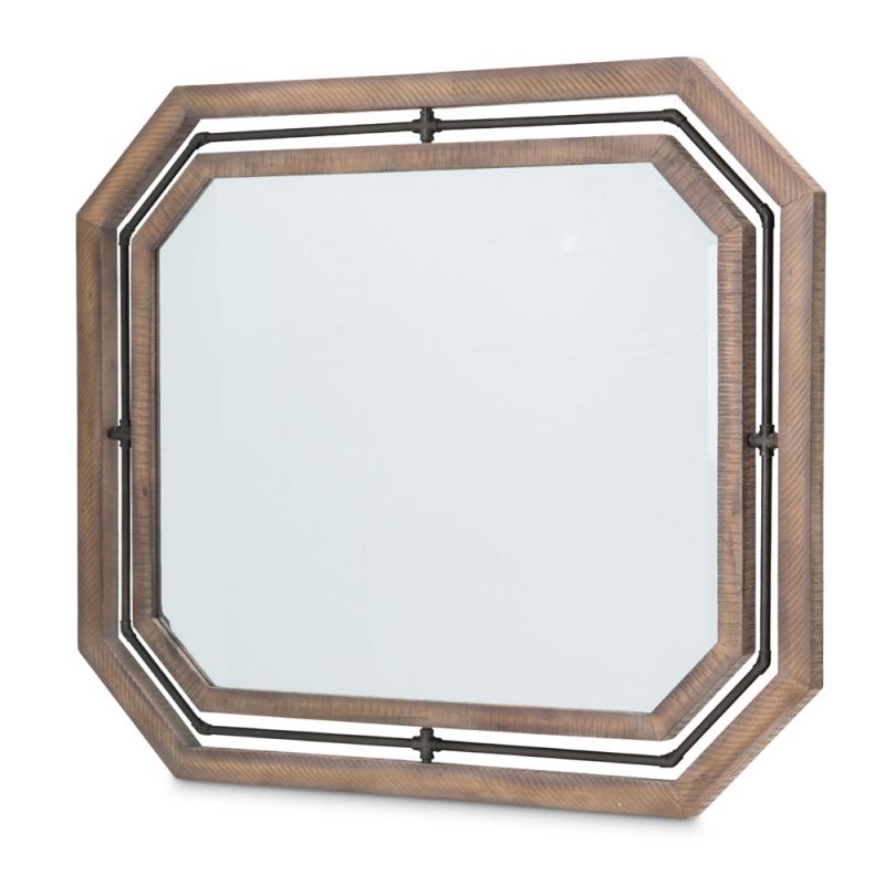 AICO by Michael Amini - Crossings Octagonal Sideboard Mirror in Reclaimed Barn - KI-CRSG067-217