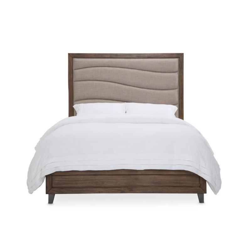 AICO by Michael Amini - Del Mar Sound - Eastern King Panel Bed with Fabric Insert - Boardwalk - KI-DELM014EK-215