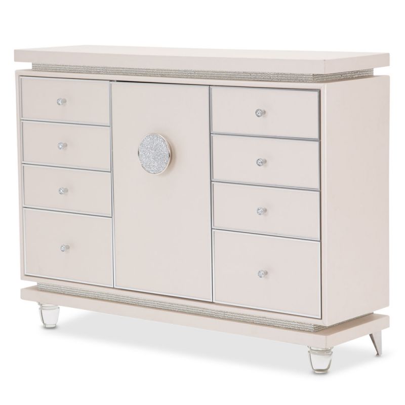 AICO by Michael Amini - Glimmering Heights Upholstered Dresser in Ivory - 9011050-111