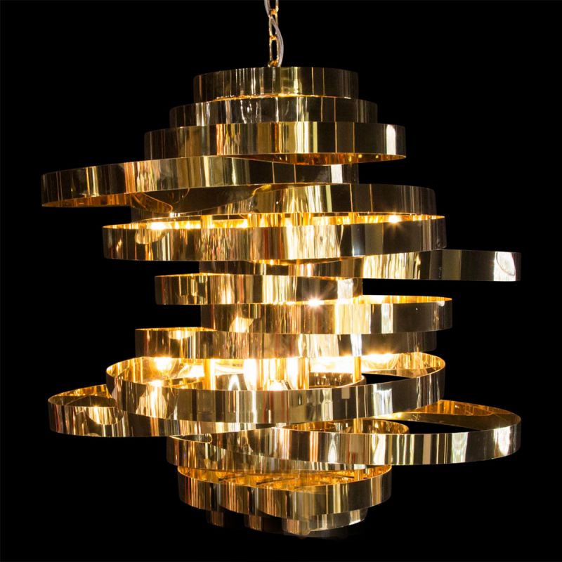 AICO by Michael Amini - Hemispheres 8 Light Chandelier in Gold - LT-CH702-8GLD