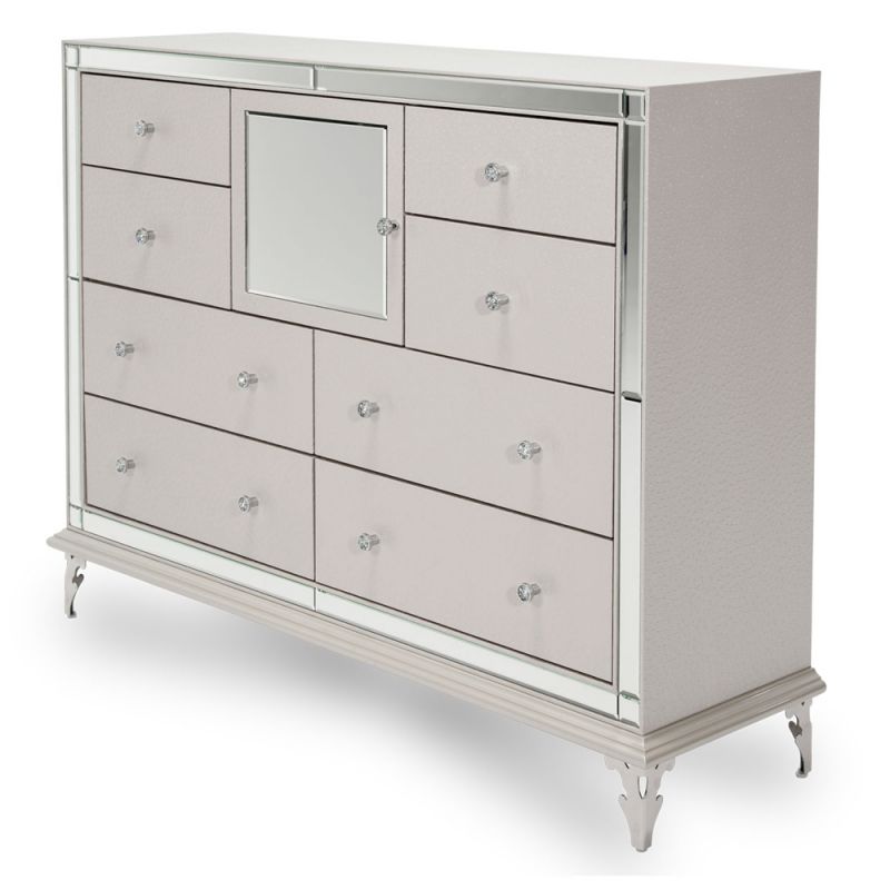 AICO by Michael Amini - Hollywood Loft Upholstered Dresser in Frost - 9001650-104