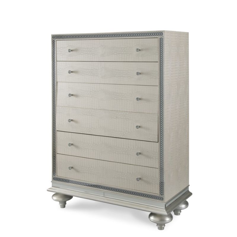AICO by Michael Amini - Hollywood Swank Upholstered Chest in Crystal Croc - NT03070-09
