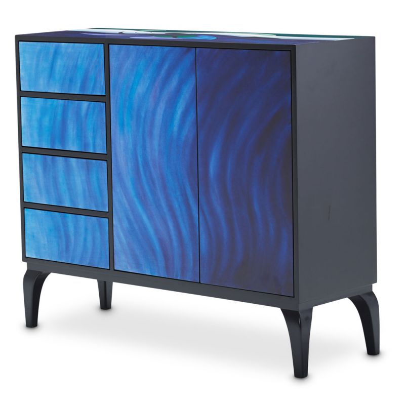 AICO by Michael Amini - Illusions Blue Waves Cabinet - KIA-ILUSN-084
