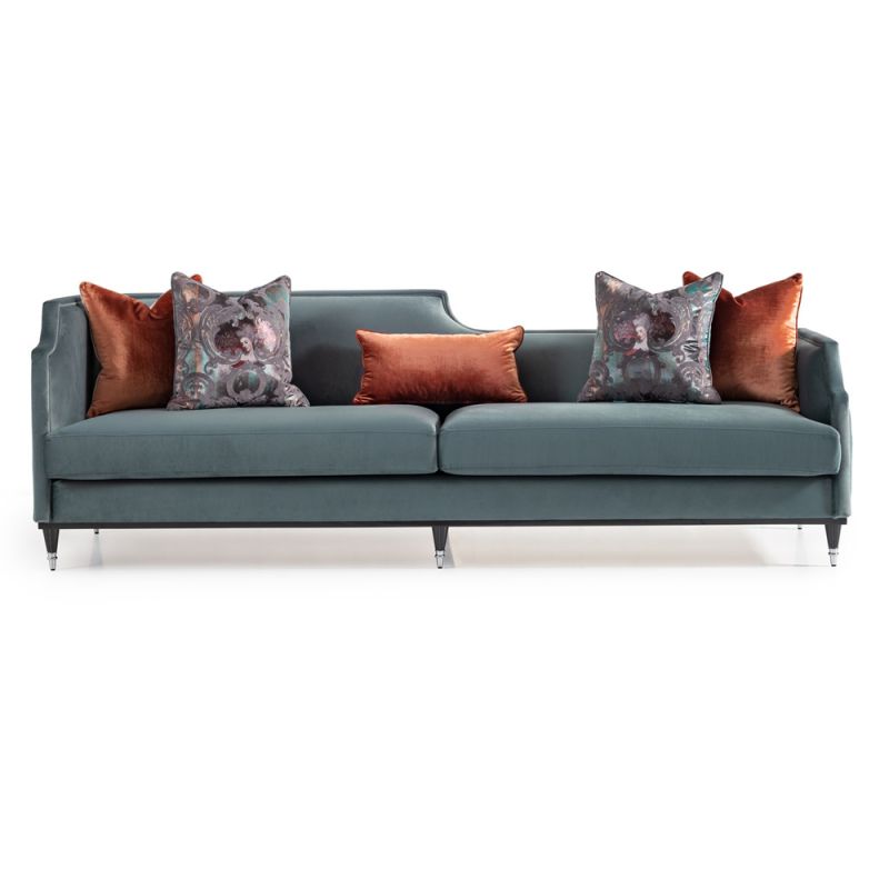 AICO - La Francaise Mansion Sofa - Azure/Black - LFR-FRSE816-AZR-805