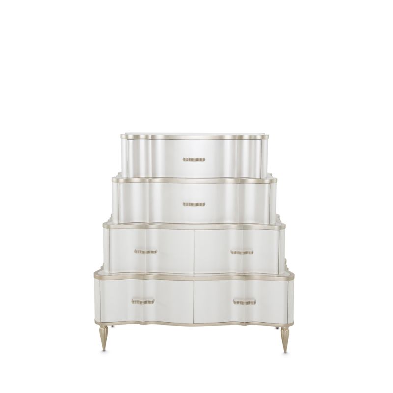Aico by Michael Amini - London Place 6-Drawer Tiered Chest - Creamy Pearl - N9004070SA-112