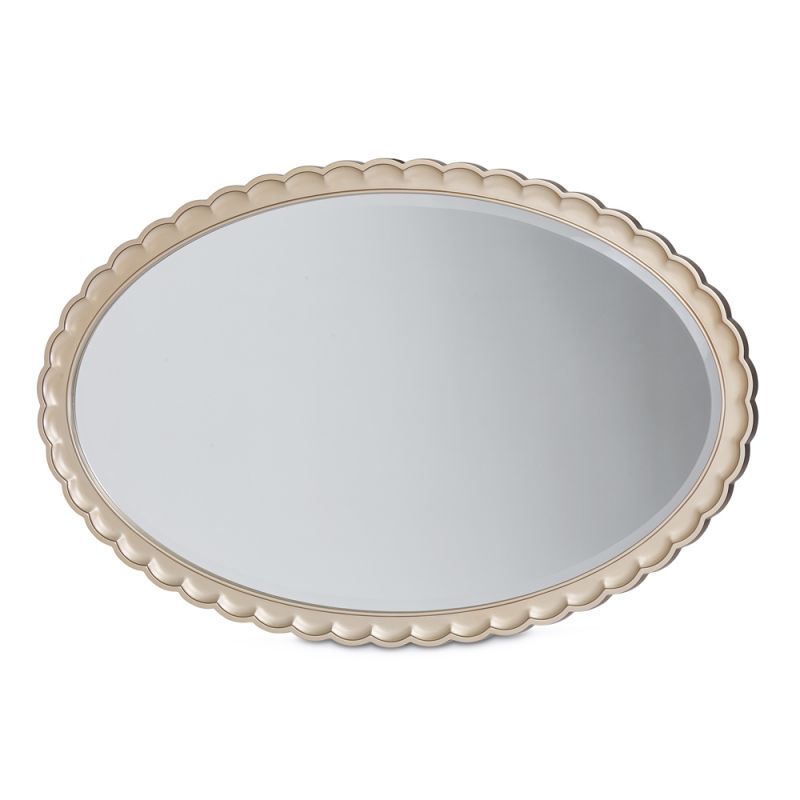 Aico by Michael Amini - Malibu Crest Oval Wall Mirror - Chardonnay - N9007260-822