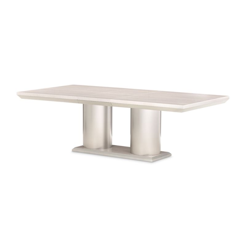 Aico by Michael Amini - Marin Rectangular Double Pedestal Dining Table - Greige - KI-MRIN002-139