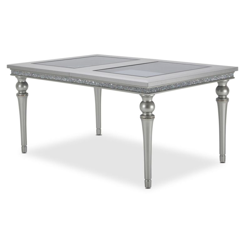 AICO by Michael Amini - Melrose Plaza 4 Leg Upholstered Dining Table in Dove