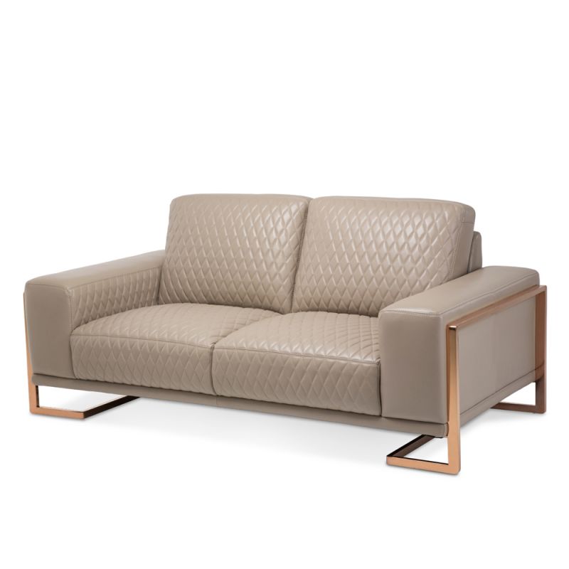 AICO by Michael Amini - Mia Bella Gianna Leather Loveseat in Light Coffee - MB-GIANN25-PCH-801