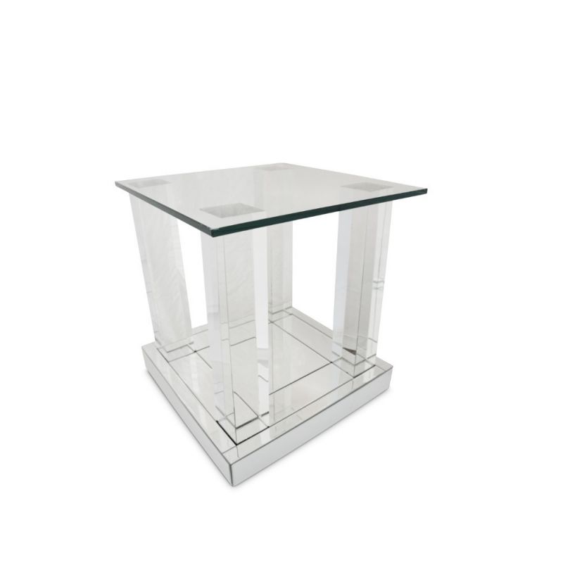AICO by Michael Amini - Montreal - End Table with Glass Top - FS-MNTRL-1581