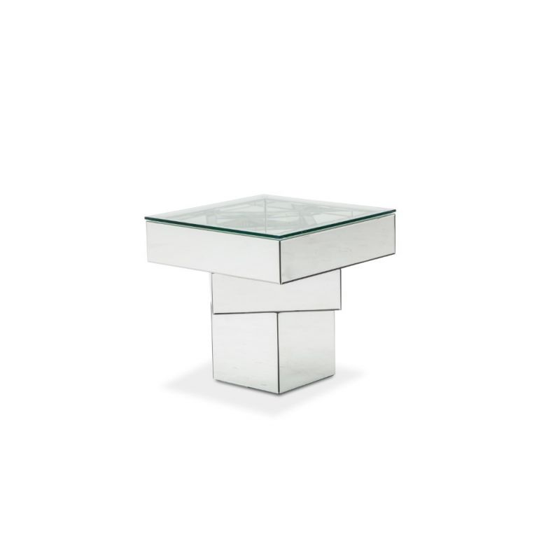 AICO by Michael Amini - Montreal - End Table with Glass Top - FS-MNTRL-1696