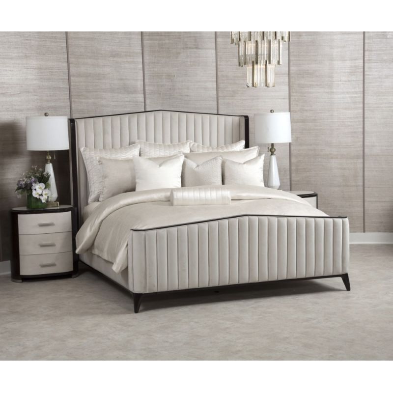 AICO by Michael Amini - Oliver 9pc Queen Comforter Set in Ivory - BCS-QS09-OLIVR-IVY