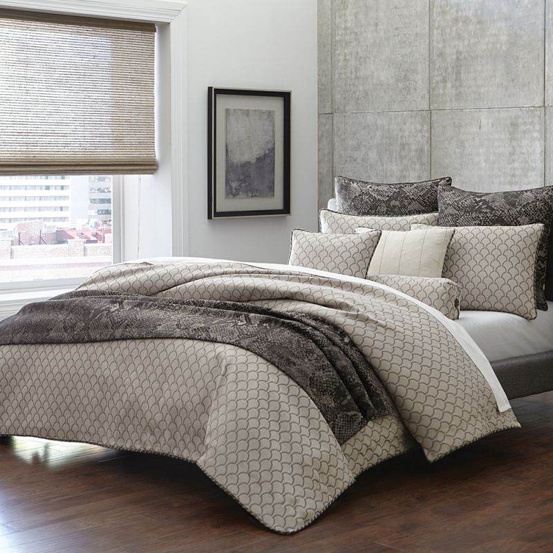 AICO by Michael Amini - Paragon 9pc Queen Comforter Set in Taupe - BCS-QS09-PRAGN-TAUP_CLOSEOUT