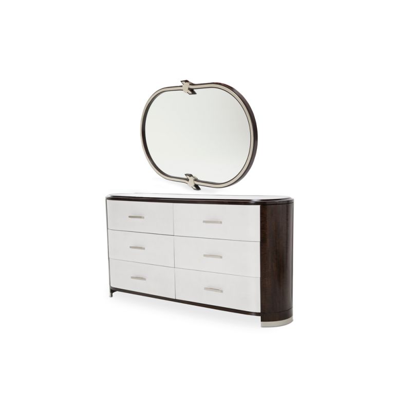 Aico by Michael Amini - Paris Chic Dresser with Mirror - Espresso - N9003050-260-409