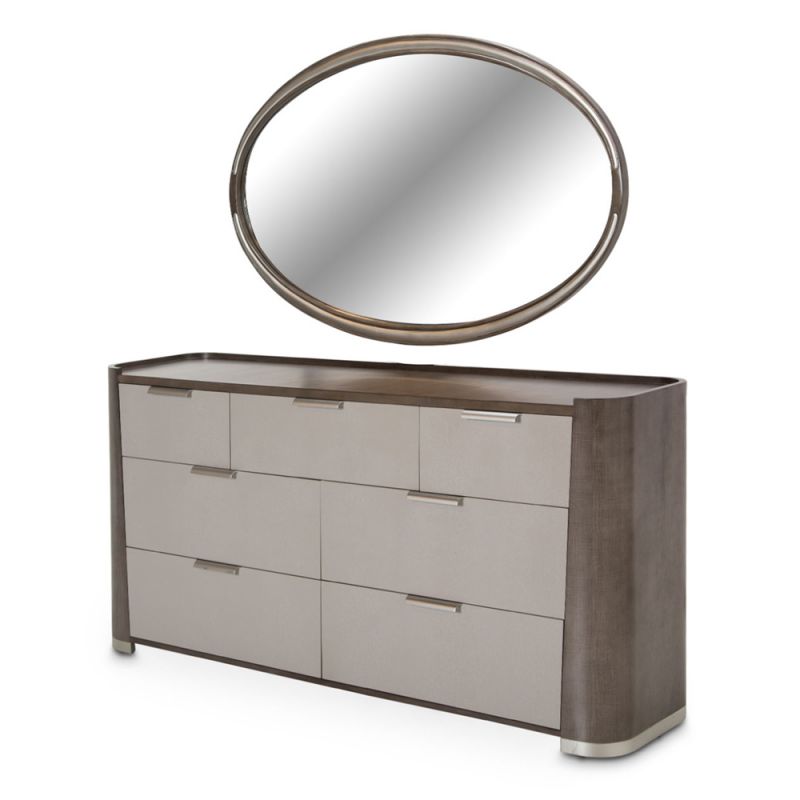Aico by Michael Amini - Roxbury Park Dresser with Mirror - Slate - N9006050-260-220