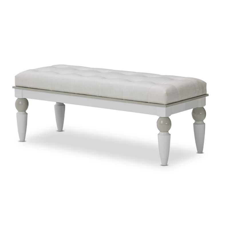 AICO by Michael Amini - Sky Tower Bedside Bench in Cloud White - 9025694-108