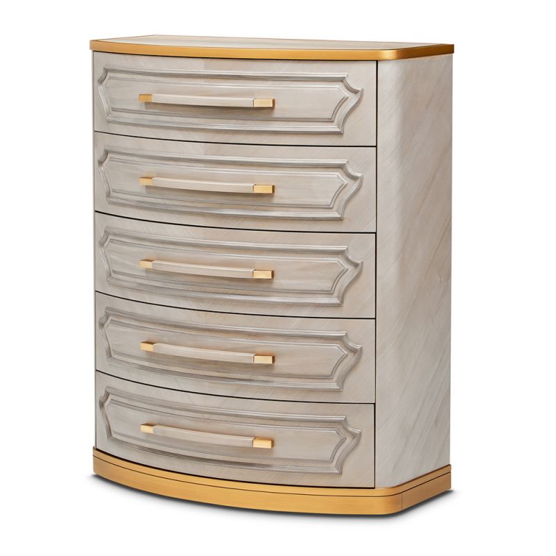 AICO - St. Charles 5-Drawer Highboy Chest - Dove Gray - 9088070SA-803