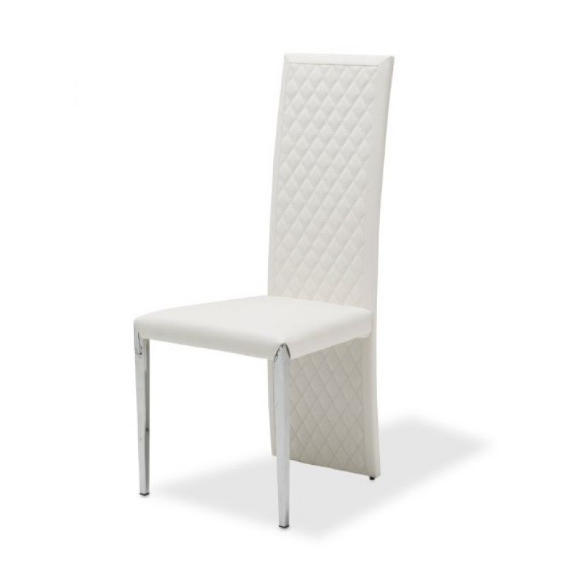 AICO by Michael Amini - State St. - Assembled Side Chair, Short - Glossy White (Set of 2) - N9016003AS-116