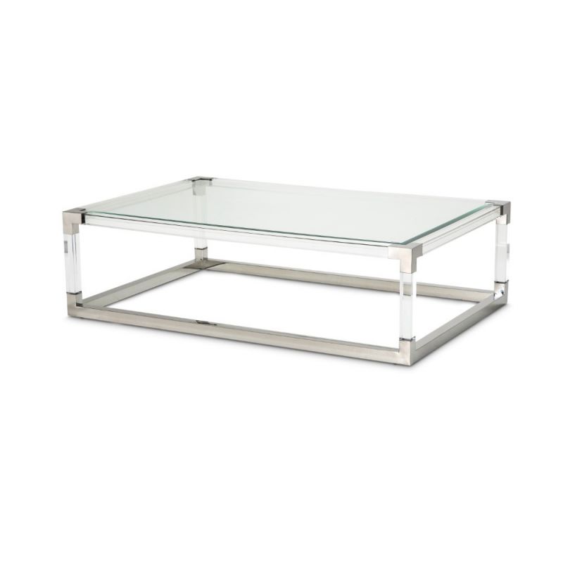 AICO by Michael Amini - State St. - Rectangular Cocktail Table - Stainless Steel - N9016301-13