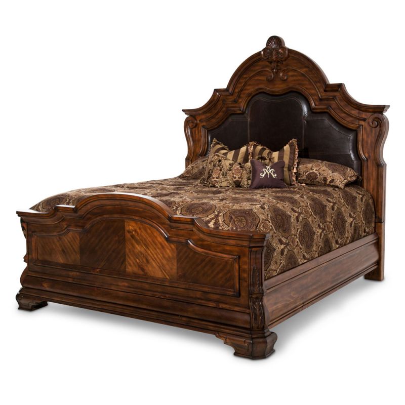 AICO by Michael Amini - Tuscano Queen Mansion Bed in Melange