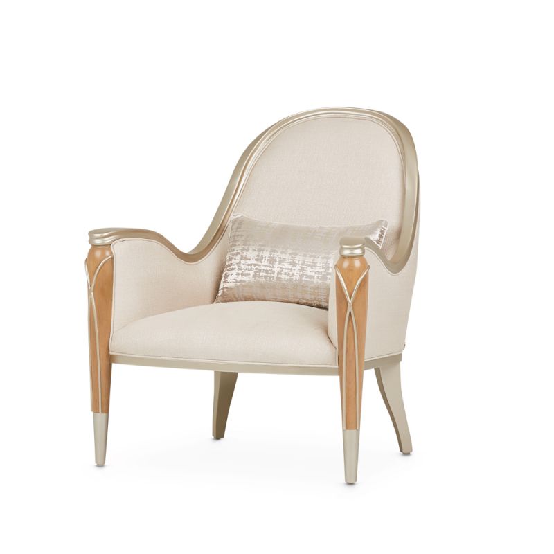 Aico by Michael Amini - Villa Cherie Accent Chair - Pearl/Caramel - N9008834-PEARL-134