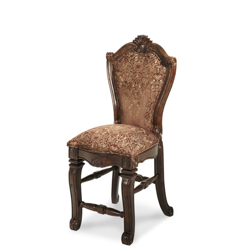 AICO by Michael Amini - Windsor Court Counter Height Chair in Vintage Fruitwood (Set of 2) - 70033N-54