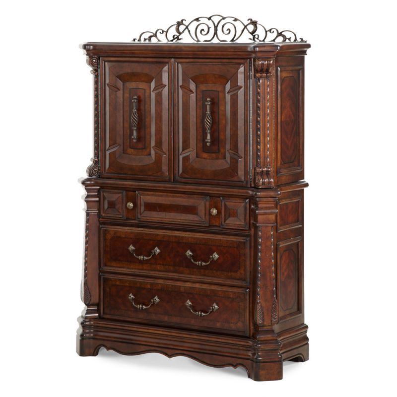 AICO by Michael Amini - Windsor Court Gentleman's Chest in Vintage Fruitwood
