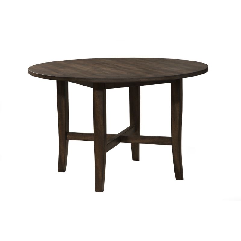 Alpine Furniture - Arendal Round Table, Burnished Dark Oak - 5672-03
