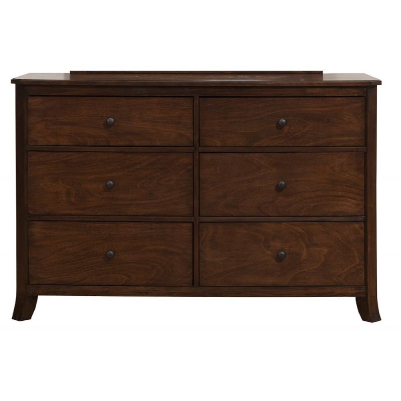 Alpine Furniture - Baker 6 Drawer Dresser, Mahogany - 977-03