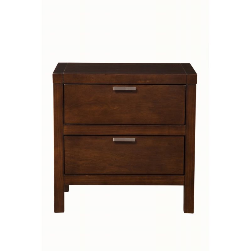Alpine Furniture - Carmel 2 Drawer Nightstand, Cappuccino - JR-02