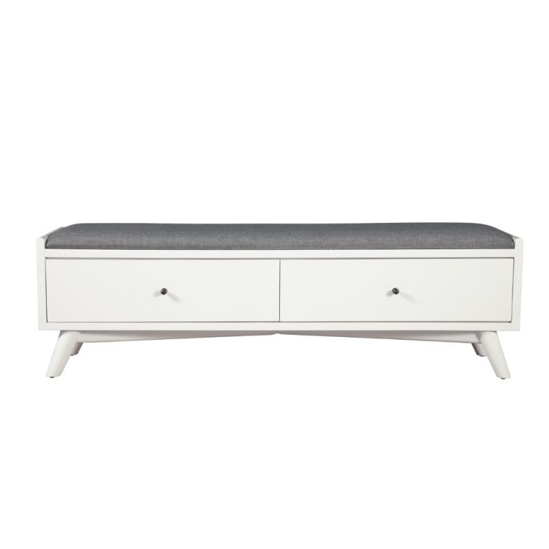Alpine Furniture - Flynn Bench, White - 966-W-12