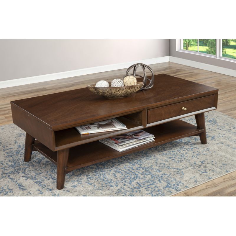 Alpine Furniture - Flynn Coffee Table, Walnut - 966WAL-61