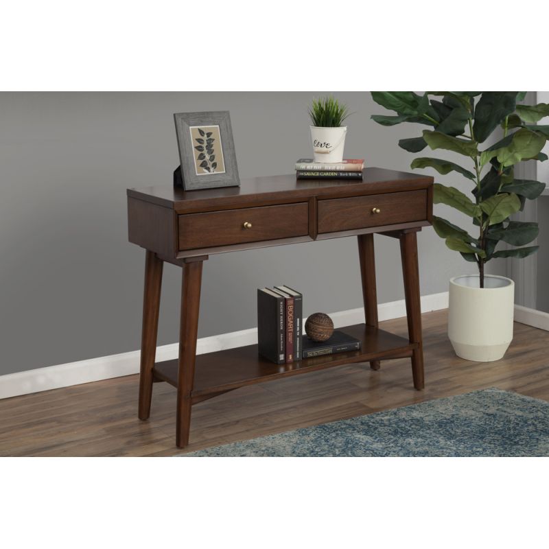 Alpine Furniture - Flynn Console Table, Walnut - 966WAL-63