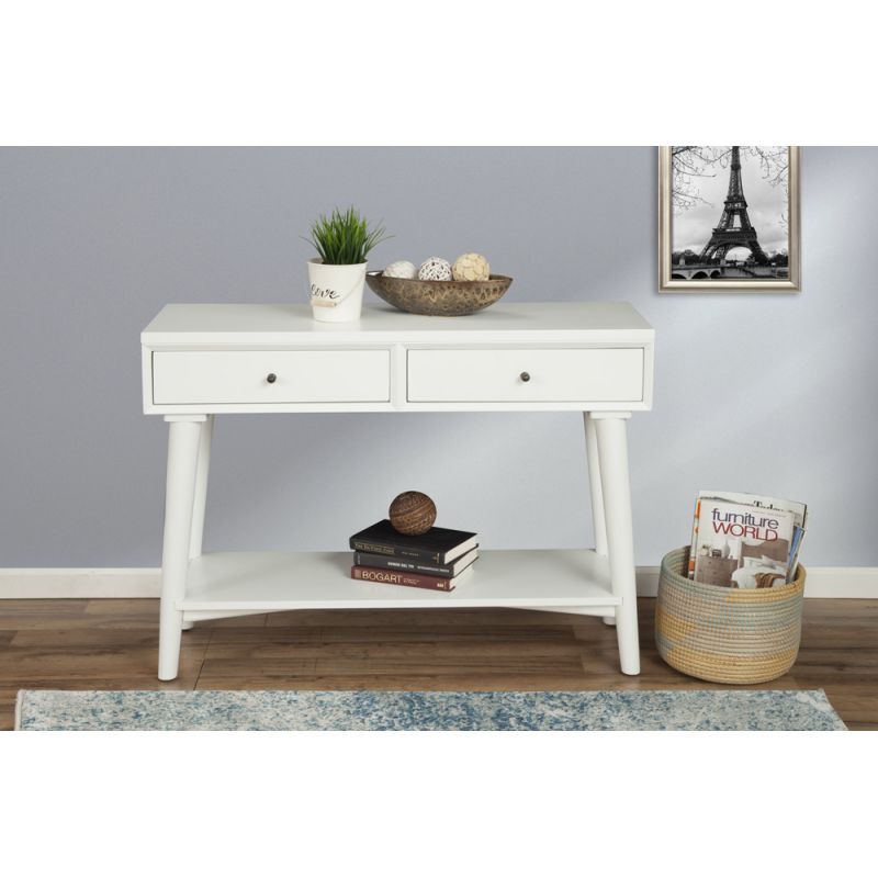 Alpine Furniture - Flynn Console Table, White - 966-W-63