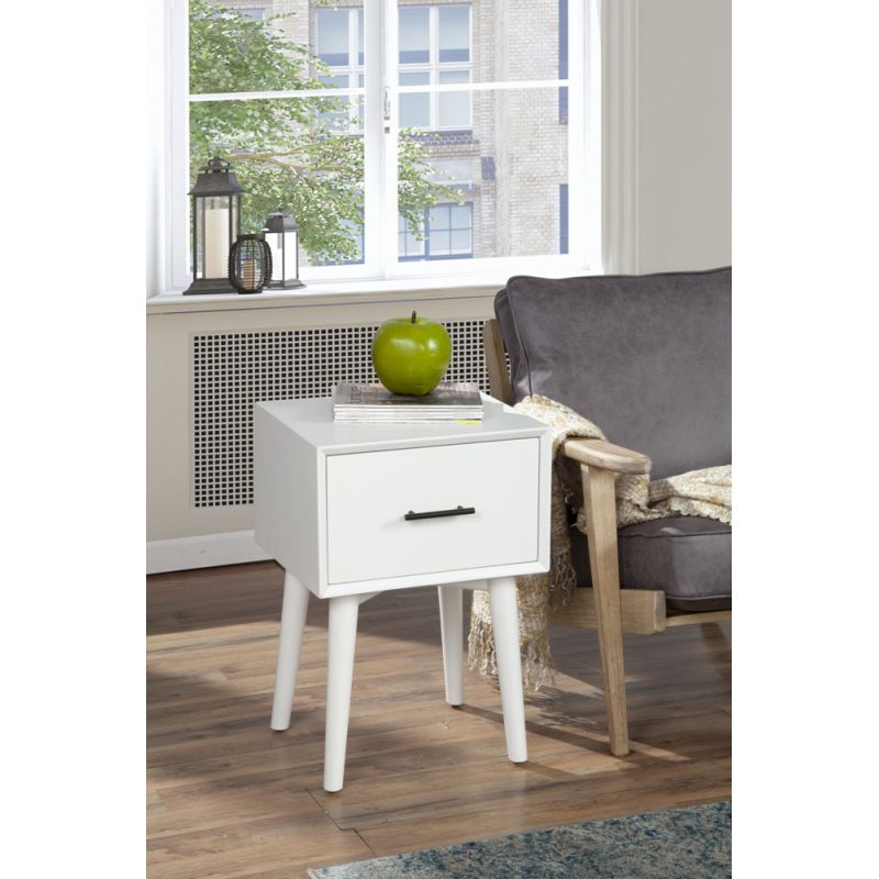 Alpine Furniture - Flynn End Table, White - 966-W-62