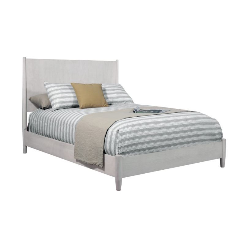 Alpine Furniture - Flynn Mid Century Modern California King Panel Bed, Gray - 966G-07CK