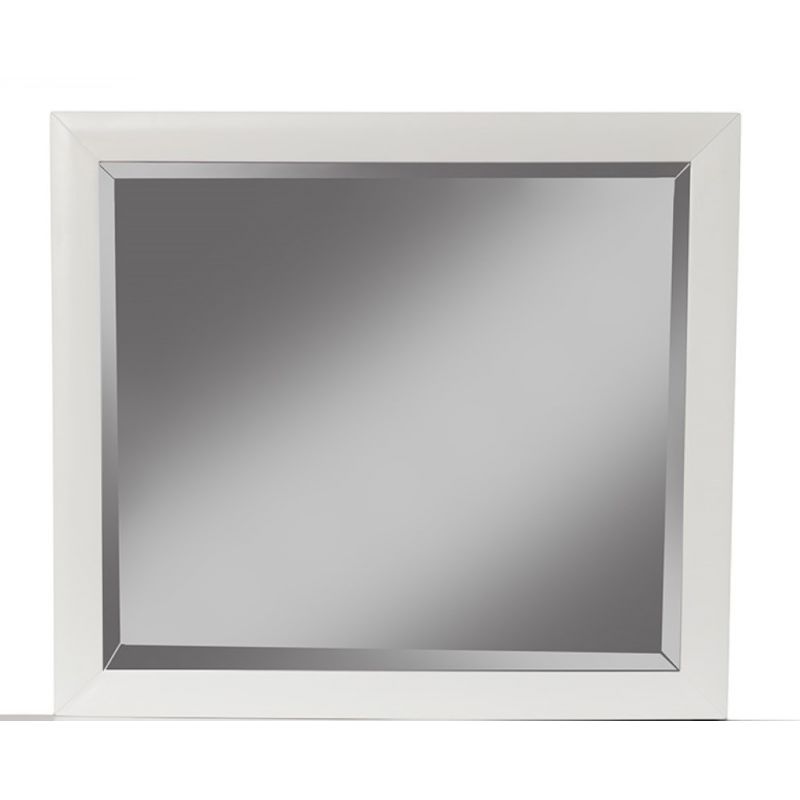 Alpine Furniture - Flynn Mid Century Modern Mirror, White - 966-W-06