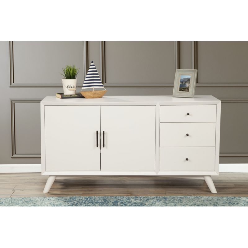 Alpine Furniture - Flynn Sideboard, White - 966-W-64