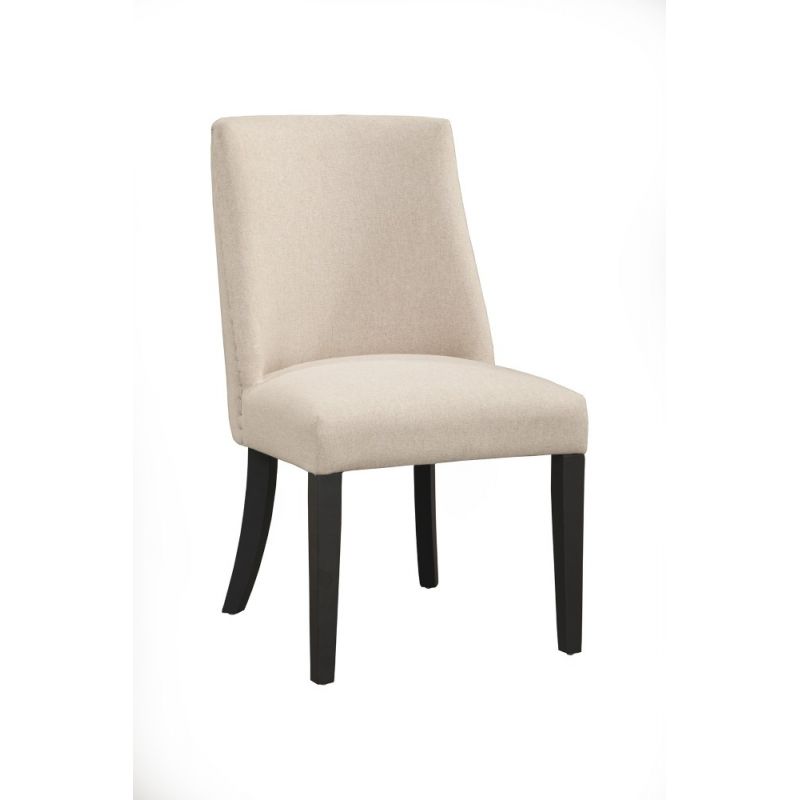 Alpine Furniture - Live Edge Upholstered Parson Chairs, Cream/Black (Set of 2) - 1968-02