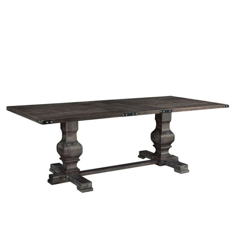 Alpine Furniture - Manchester Trestle Wood Dining Table, Charcoal - 3868CHA-01
