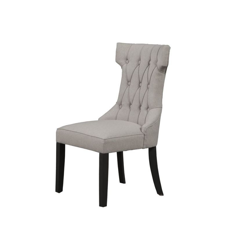 Alpine Furniture - Manchester Upholstered Side Chairs, Light Grey/Black (Set of 2) - 3868-02