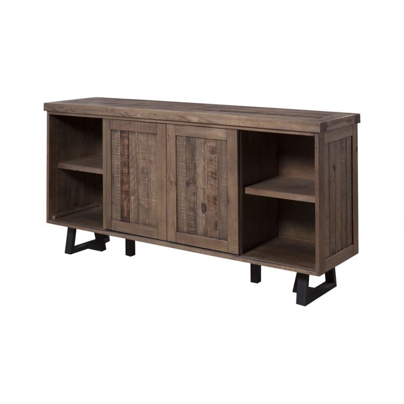 Alpine Furniture - Prairie Sideboard with Wine Holder, Natural/Black - 1568-06