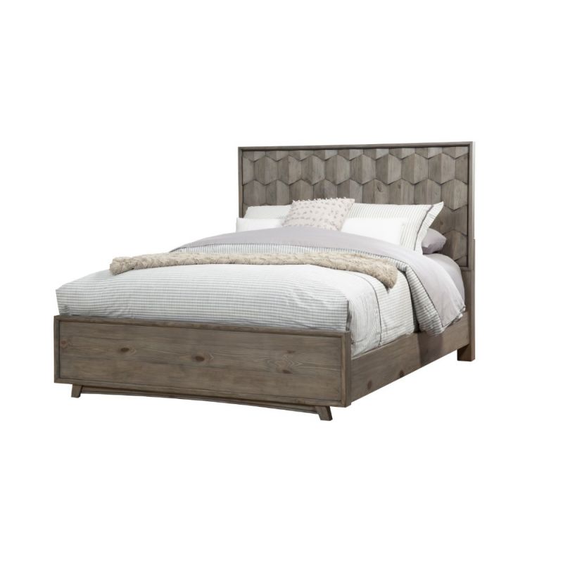 Alpine Furniture - Shimmer Queen Panel Bed, Antique Grey - 6600-01Q_CLOSEOUT